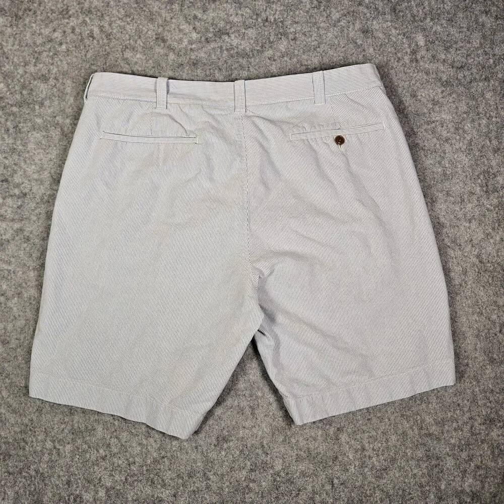 J‎ Crew Mens Blue Stripe Gramercy Flat Front Shorts Casual Preppy Comfort Sz 36W